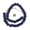 The Bead Chest Indigo Blue Recycled Glass Beads 18mm Ghana African Sea Glass Round Large Hole 28 Inch Strand Handmade Fair Trade